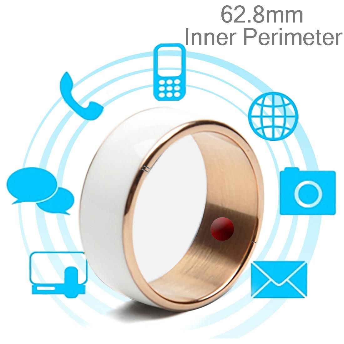 JAKCOM R3F 18K Rose Gold Smart Ring, Waterproof & Dustproof, Health Tracker, Wireless Sharing, Push Message, Inner Perimeter: 62.8mm (White)