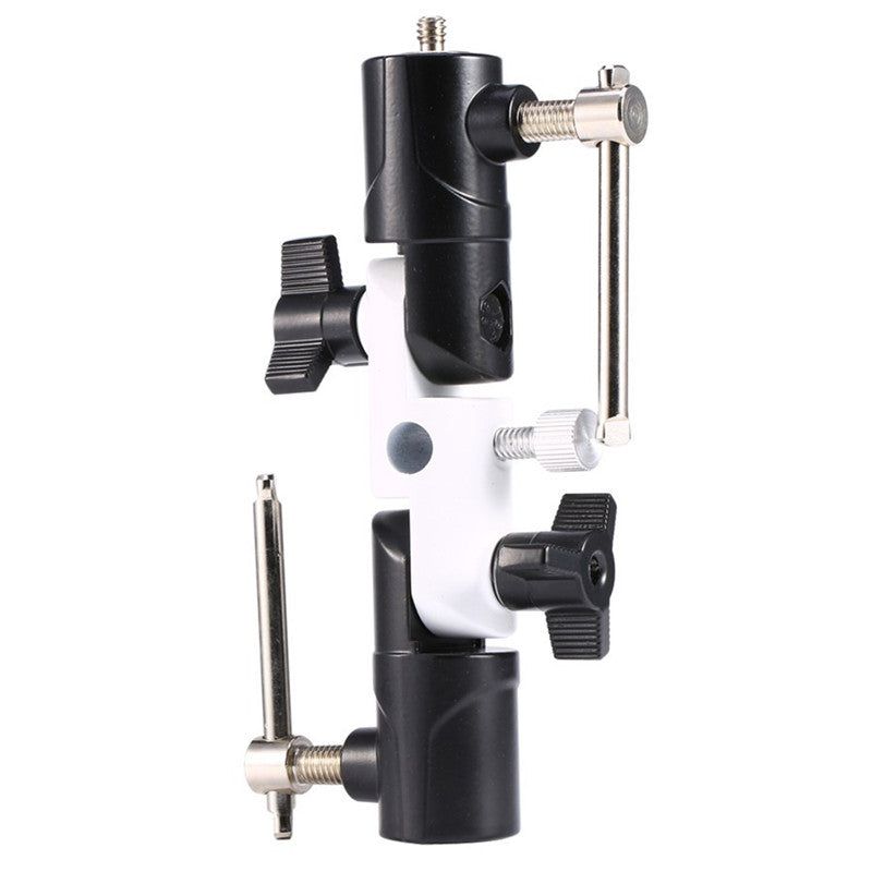 '-3/8" Flash Shoe Swivel Umbrella Holder Light Stand Bracket with Screw Adapters U Type DSLR Camera Accessories - UNIQKART