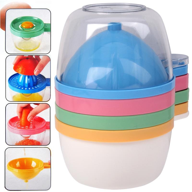 6 in 1 Kitchen Tool Funnel + Juicer + Grater + Egg Separator + Cup + Measuring Cup