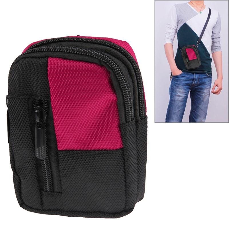 Stylish Outdoor 2-layer Camera Bag, Size: approx. 12cm x 8cm x 4cm (Red)