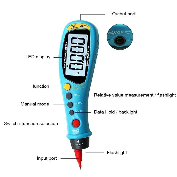 Mini Automatic Portable Digital Display High Precision Pen Style Multimeter for Current Voltage Resistance Induction