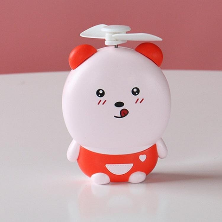 Portable USB Mini Fan Multi-function Cartoon Lighting Fan (Pink Bear)