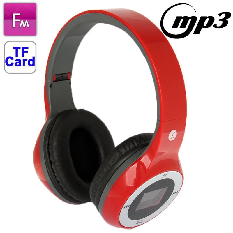LCD Sport MP3 Player Headset, Support TF Card Reader, Music Format: MP3 (Red)