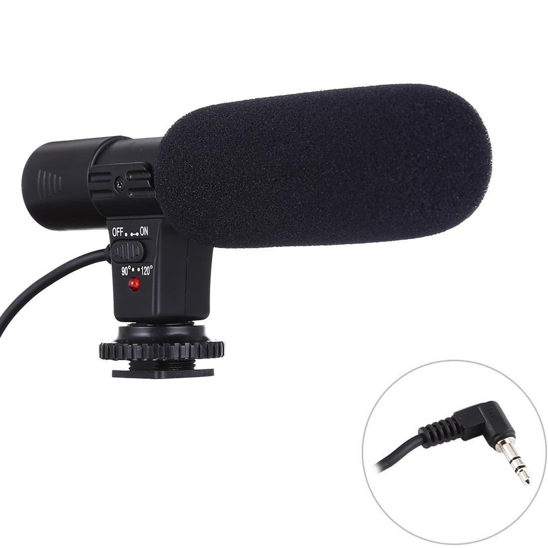 MIC-01-00L 30-18000Hz Rate Sound Clear Stereo Microphone for DSLR / Video Camera / DV / Computer / Projector / Recorder, Cable Length: 28cm