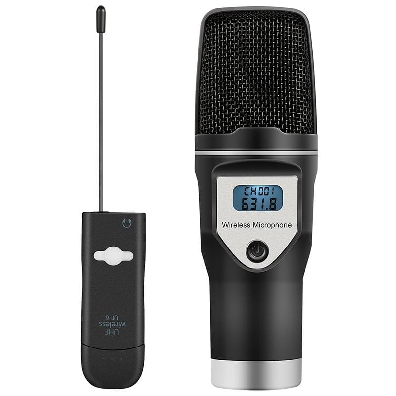 Yanmai UF 6 USB Wireless Condenser Microphone with Tripod Holder & Receiver (Black)