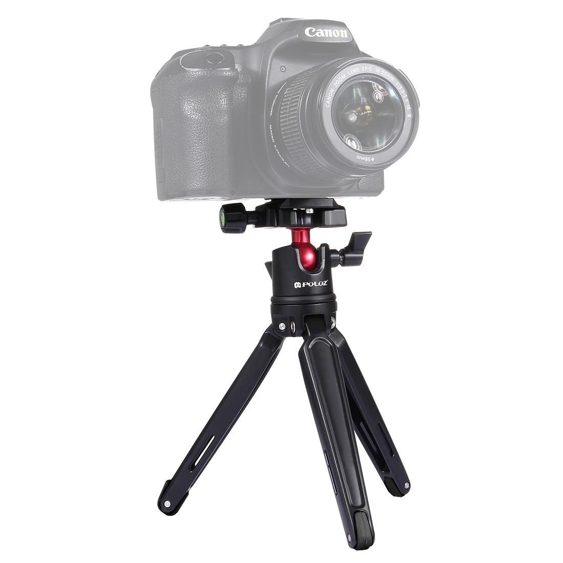PULUZ Pocket Mini Metal Desktop Tripod Mount with 360 Degree Ball Head for DSLR & Digital Cameras, Adjustable Height: 11-21cm (Style1)