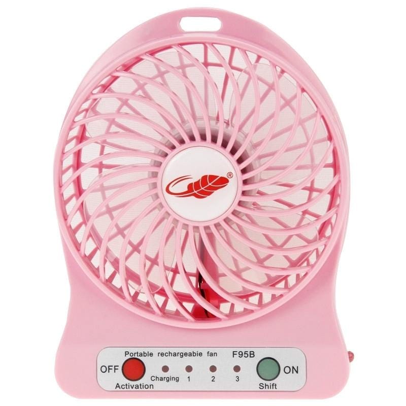 4 inch Portable USB Mini Fan with Wind Third Gear Adjustment, Size: 14cm x 10.5cm x 4cm (Pink)