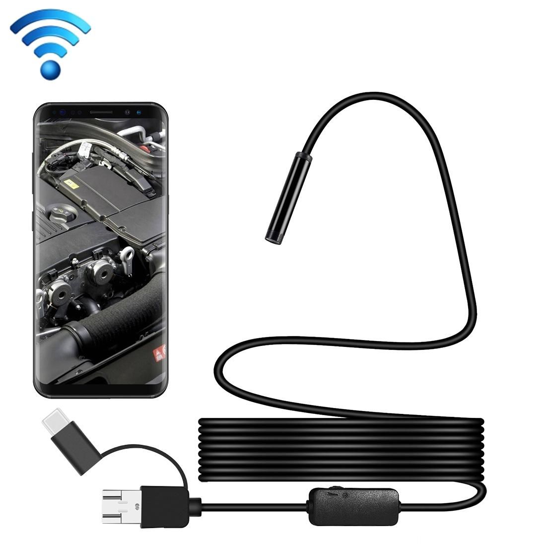 Y101 8mm Spiral Head 3 In 1 Waterproof Digital Endoscope Inspection Camera, Length: 3.5m Hard Cable (Black)