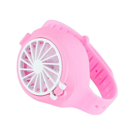 USB Mini Charging Lazy Watch Small Fan Creative Student Child Gift (Pink)