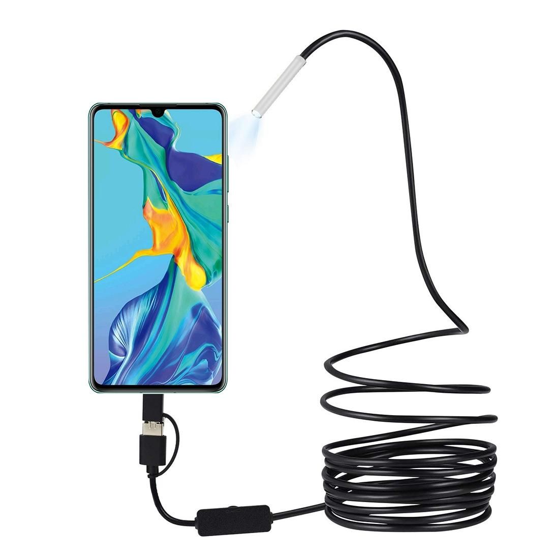 inskam107 3.9mm 3 In 1 HD Waterproof Industry Digital Endoscope Inspection Camera, Length: 5m Flexible Cable (Black)