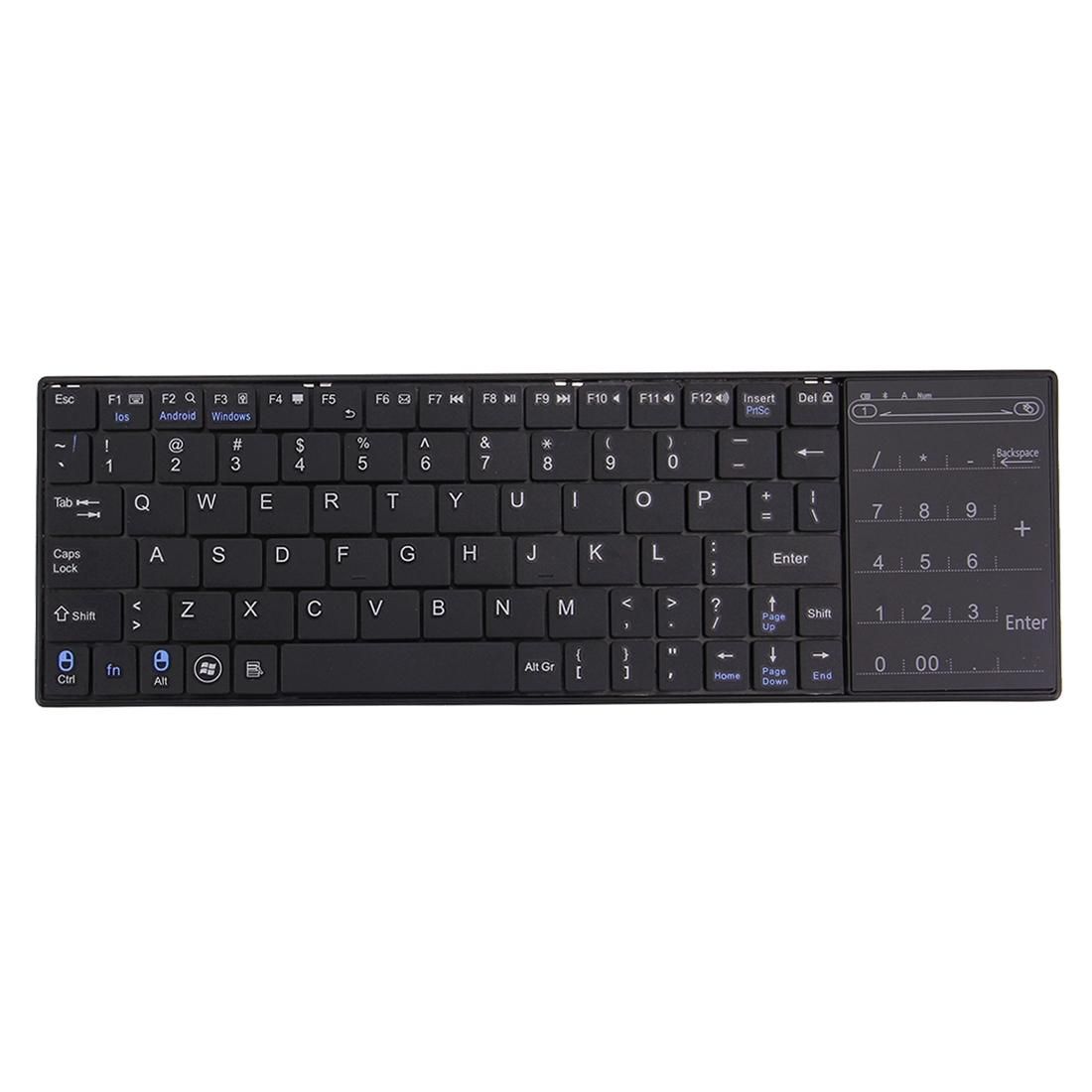 BT8 Bluetooth Wireless 80 Keys Keyboard with Touchpad for Windows / iOS / Android (White)