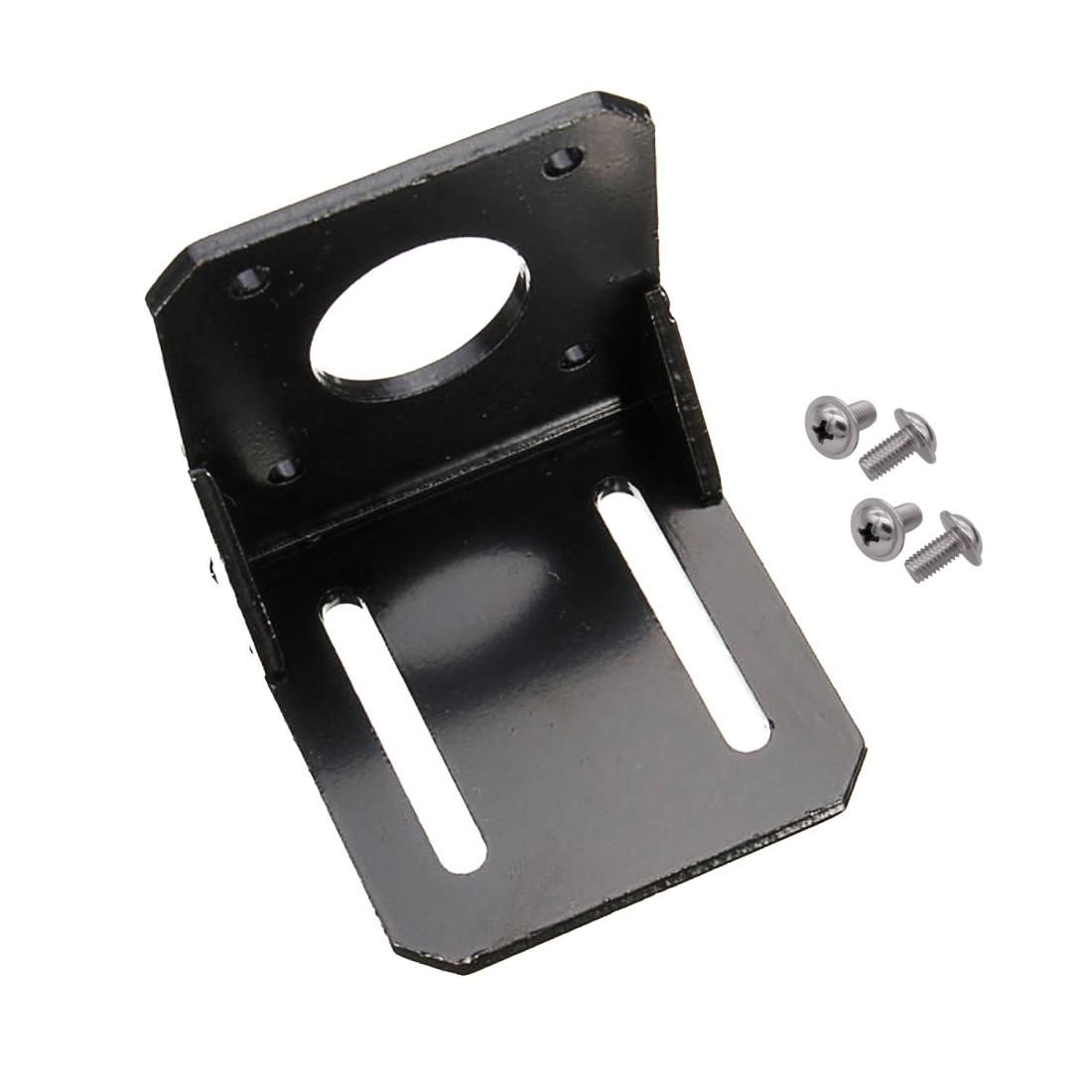 LDTR-WG0262 42MM NEMA17 Stepper Motor Alloy Steel Mounting Bracket with 5x5x5cm Screws for 3D Printer (Black)