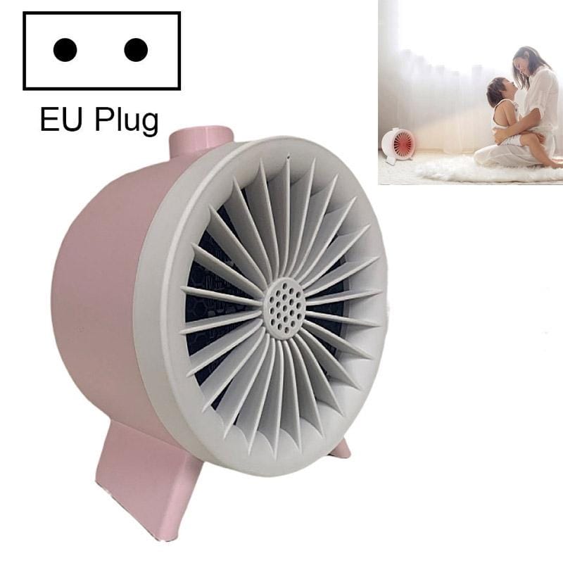 Home Mini Desktop Heater, Size:EU Plug (Pink)