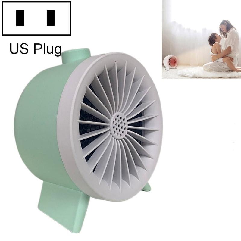 Home Mini Desktop Heater, Size:US Plug (Green)