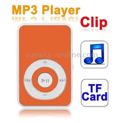 TF Card Slot MP3 Player with Clip (Orange)