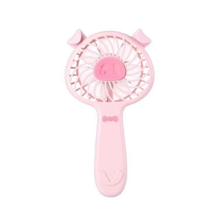 Handheld Mini Piggy Portable Cartoon USB Rechargeable Fan (Pink)