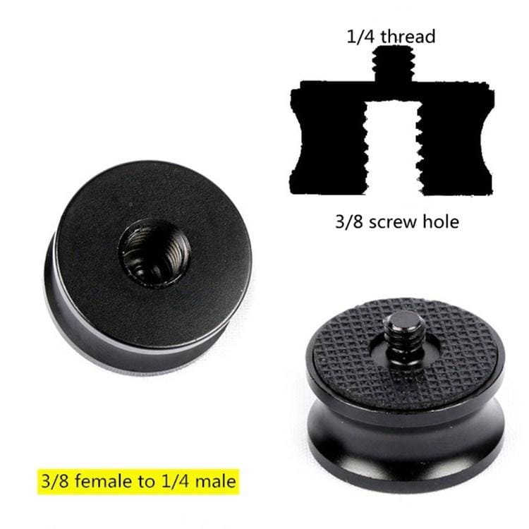 3 PCS 3/8 inch Female to 1/4 inch Male Screw Aluminum Alloy Adapter