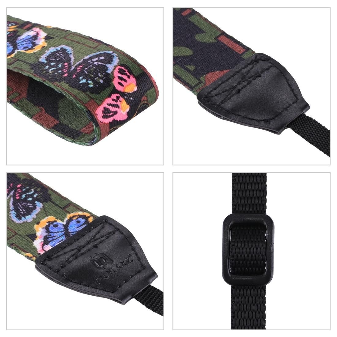 PULUZ Retro Ethnic Style Multi-color Series Butterflies Shoulder Neck Strap Camera Strap for SLR / DSLR Cameras (Style4)