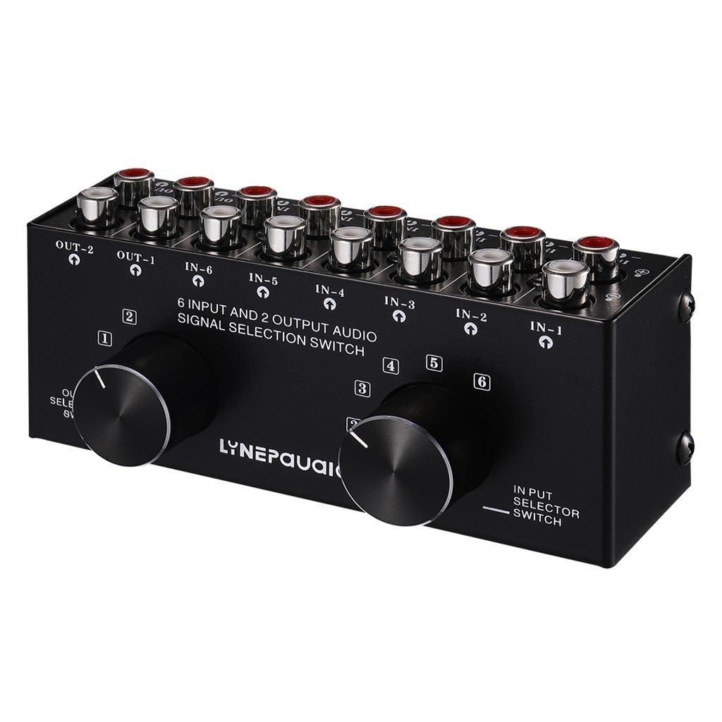 B026 6 Input 2 Output Or 2 Input 6 Output Audio Signal Source Selection Switcher RCA Port