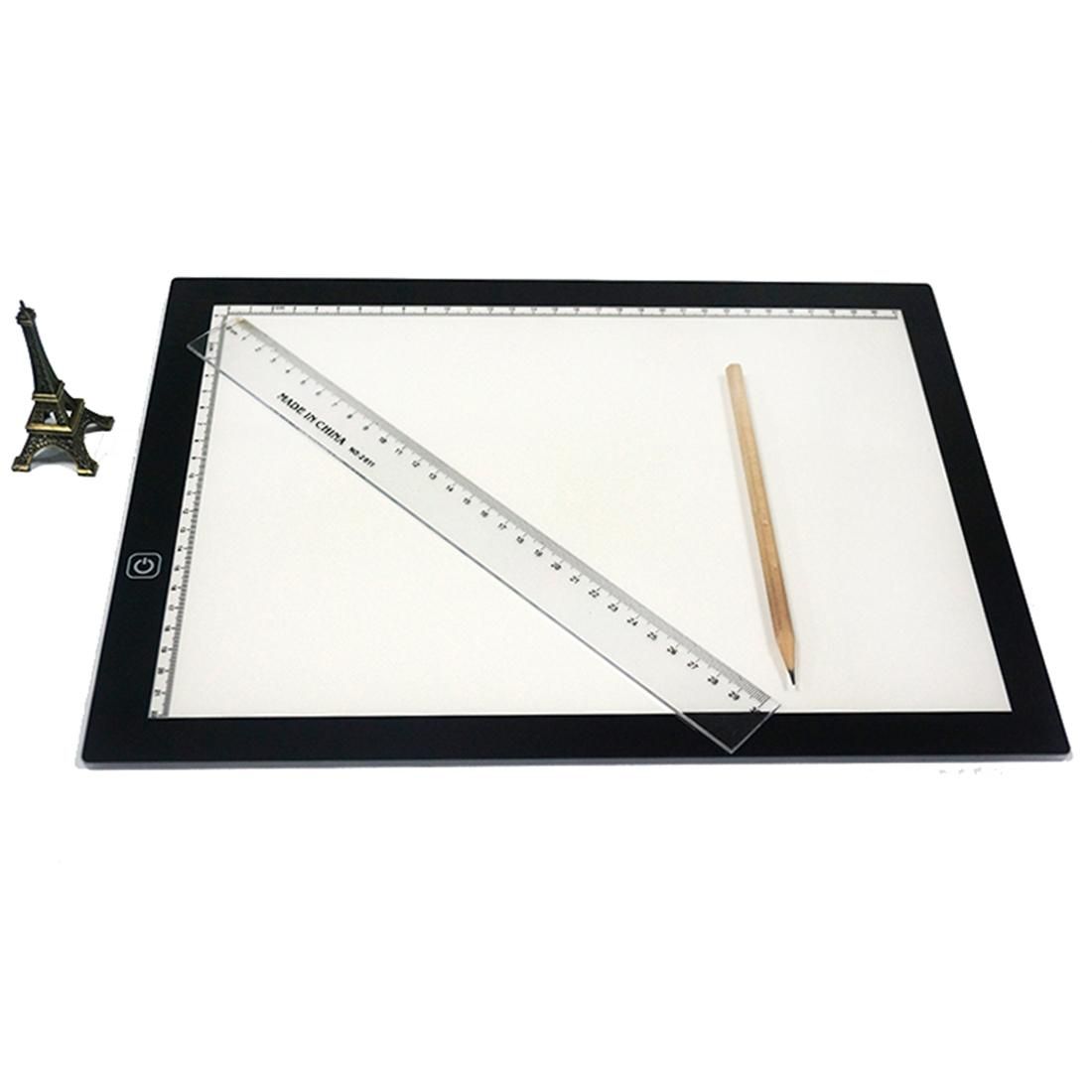 5W 5V LED Stepless Brightness Adjustable A4 Acrylic Copy Boards Anime Sketch Drawing Sketchpad with Scale