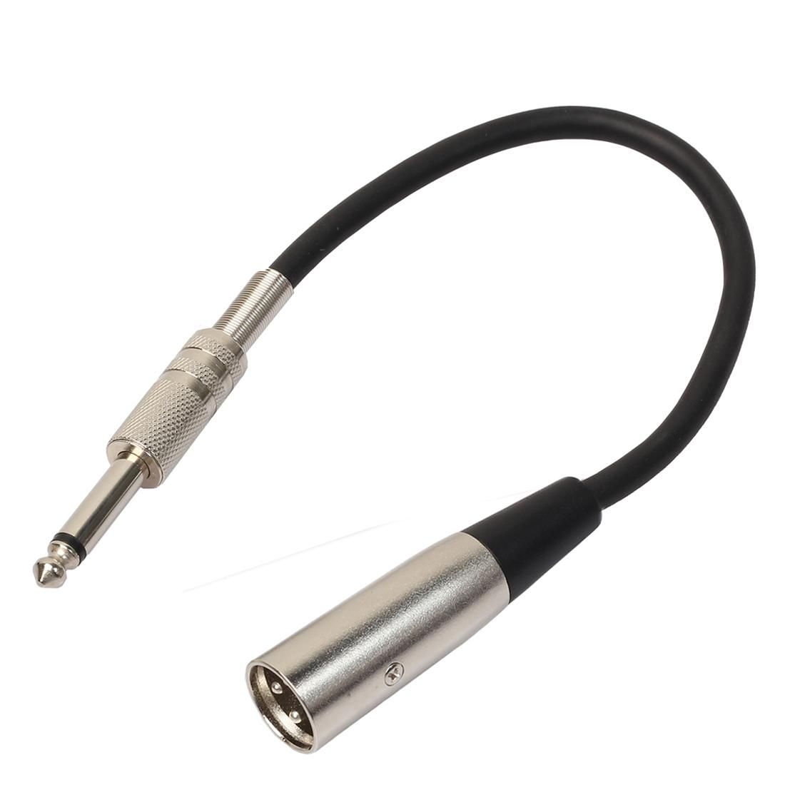 30cm XLR 3-Pin Male to 1/4 inch XLR Female Plug Stereo Microphone Audio Cord Cable