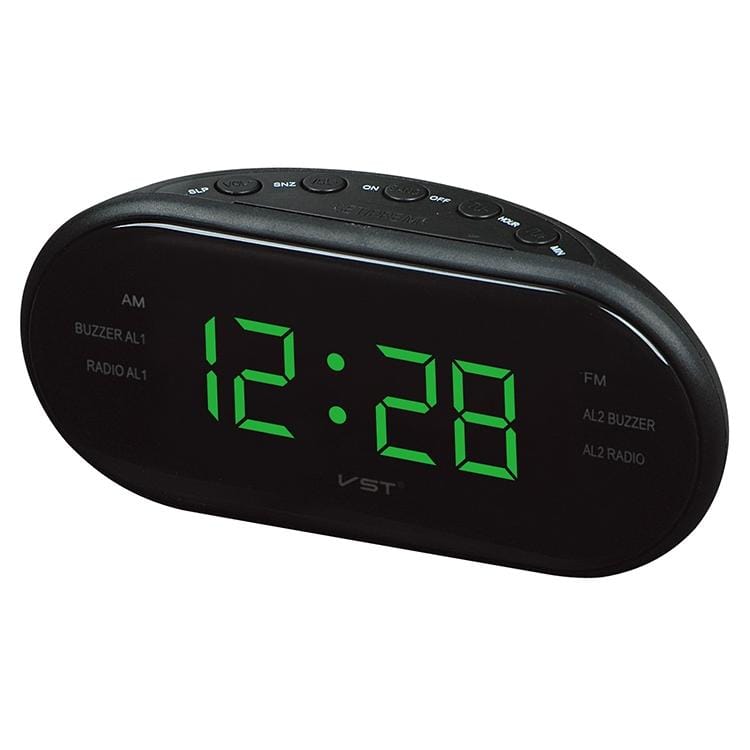 Oval Radio LED Digital Alarm Clock (Red)