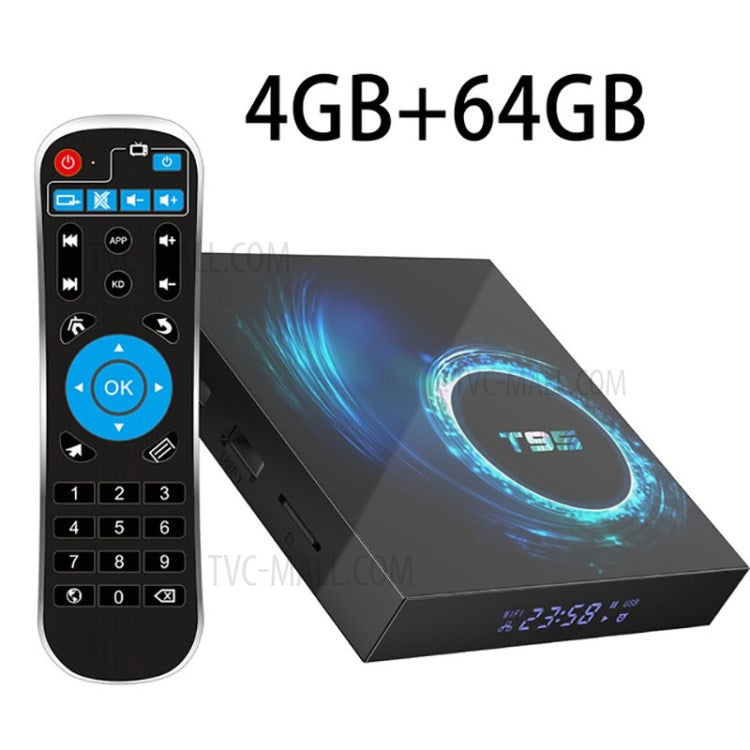 T95 Network Smart 6K TV Set-Top Box Allwinner H616 HD Player Android 10.0 TV BOX - 4GB+64GB/US Plug