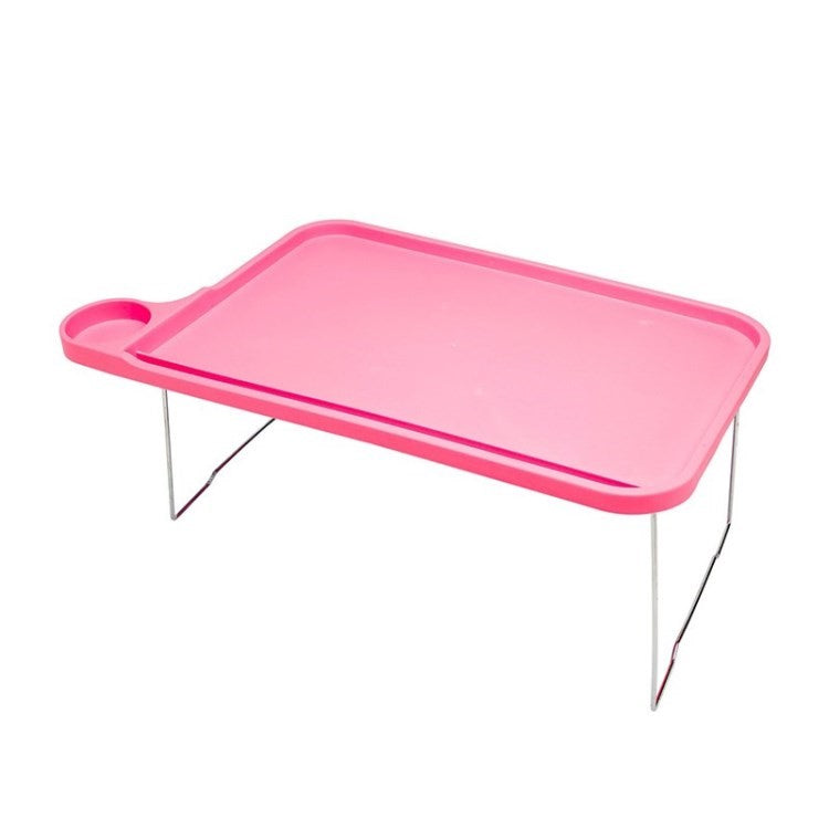 Foldable Portable Tablet Desk Computer Notebook Laptop Stand Food Tray for Bed Sofa - Pink