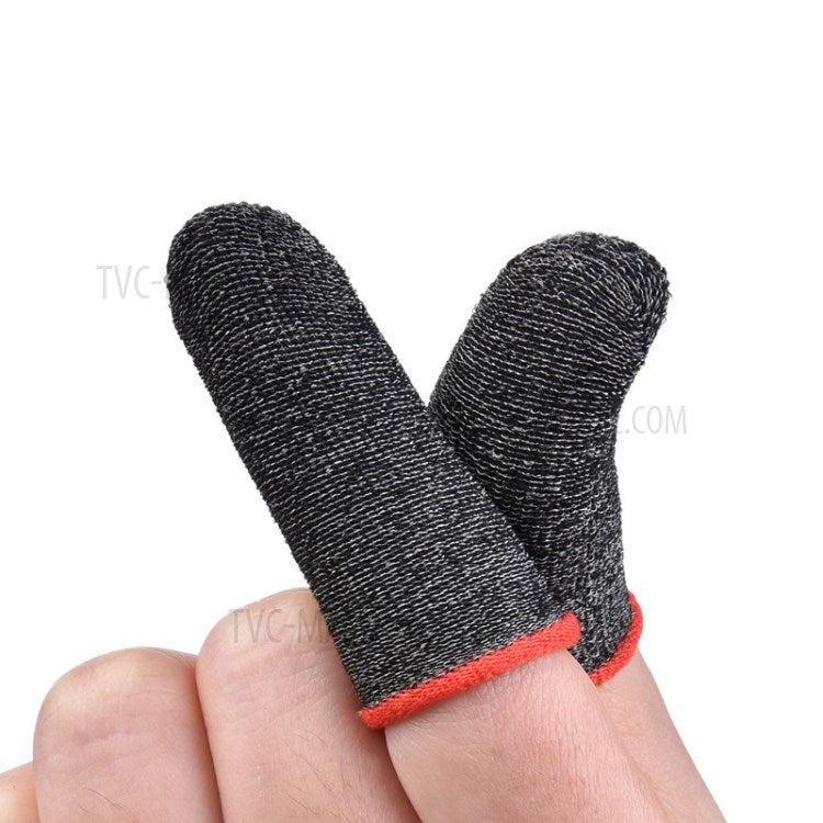 IPARTS EXPERT 6Pcs Mobile Phone Game Breathable Fingertip Gloves Gamer Sweatproof Anti-slip Touch Screen Finger Sleeve Covers - Black
