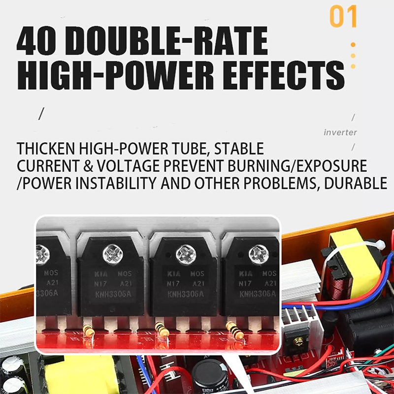 DC 12V High-power Inverter Electric Fishing Machine 98000W Battery Converter - Red