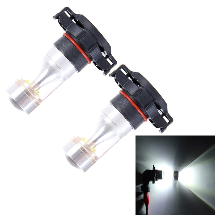 2 Pieces 12-24V H16 LED 100W Car Fog Driving DRL Light Bulb 6000K White