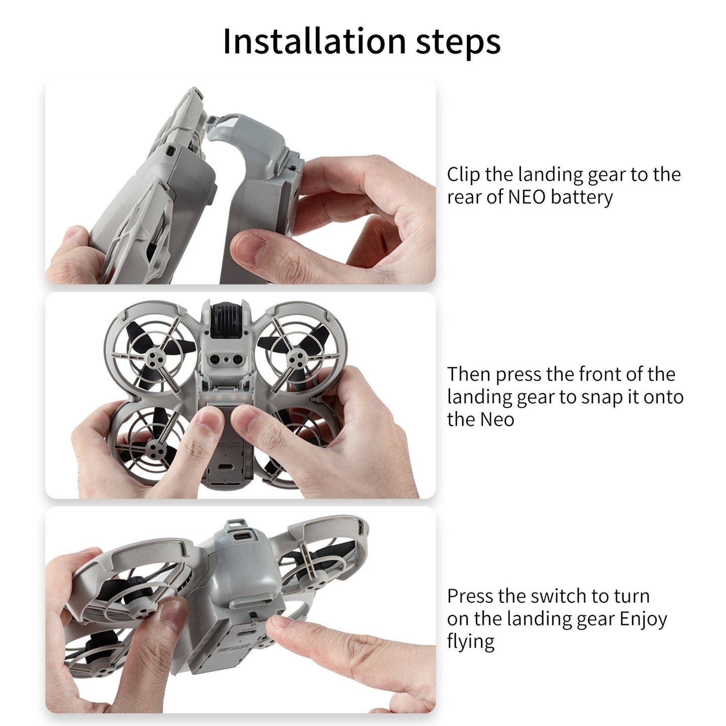 For DJI Neo STARTRC LED Light Heightened Landing Gear Training Rack (Grey)