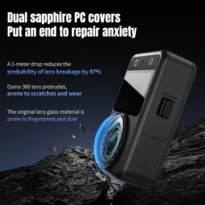 For DJI Osmo 360 STARTRC Lens Guard PC Protective Cover (Black)