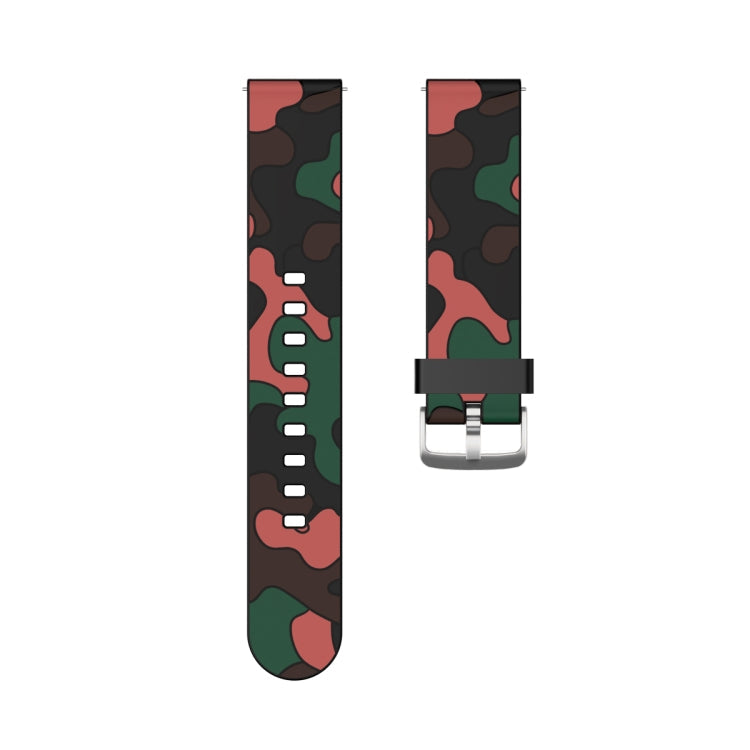 Camouflage Silicone Replacement Wrist Strap Watchband with Silver Buckle, 20mm For Amazfit GTR 2 / GTR 42mm, 20mm For Amazfit GTR 42mm, 20mm For Amazfit GTS / GTS 2