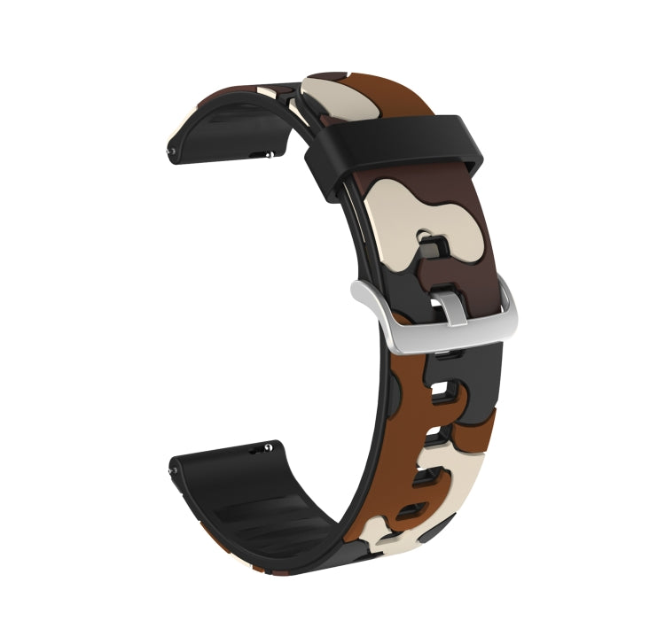 Camouflage Silicone Replacement Wrist Strap Watchband with Silver Buckle, 20mm For Amazfit GTR 2 / GTR 42mm, 20mm For Amazfit GTR 42mm, 20mm For Amazfit GTS / GTS 2