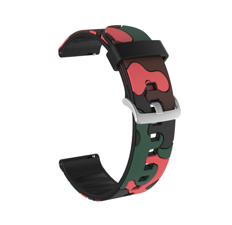 Camouflage Silicone Replacement Wrist Strap Watchband with Silver Buckle, 20mm For Amazfit GTR 2 / GTR 42mm, 20mm For Amazfit GTR 42mm, 20mm For Amazfit GTS / GTS 2