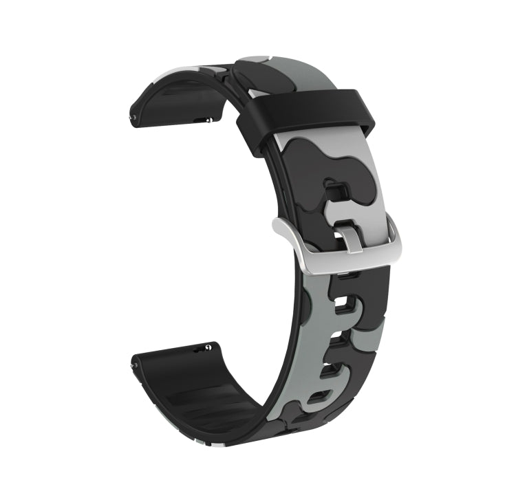 Camouflage Silicone Replacement Wrist Strap Watchband with Silver Buckle, 20mm For Amazfit GTR 2 / GTR 42mm, 20mm For Amazfit GTR 42mm, 20mm For Amazfit GTS / GTS 2