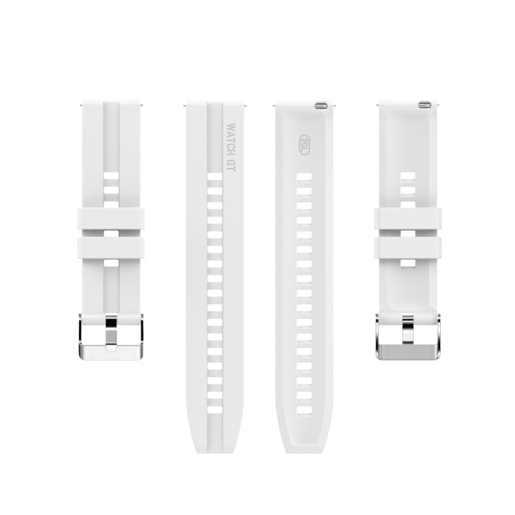 For Amazfit GTS 2e / GTS 2 20mm Silicone Replacement Strap Watchband with Silver Buckle, For Amazfit GTS 2e
