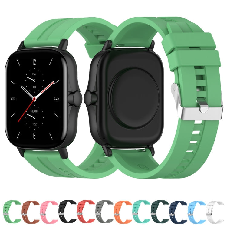 For Amazfit GTS 2e / GTS 2 20mm Silicone Replacement Strap Watchband with Silver Buckle, For Amazfit GTS 2e