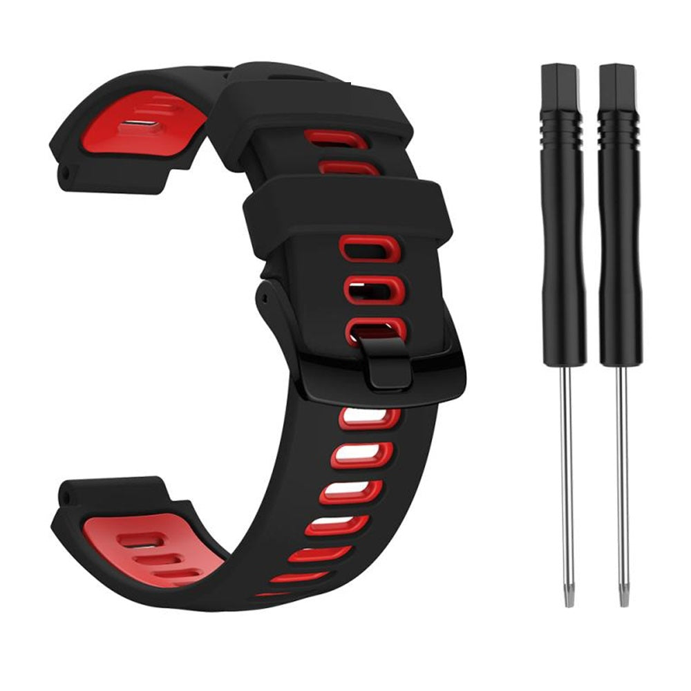 For Garmin Forerunner 220/230/235/620/630/735XT Two-color Silicone Watch Band(Black+Grey)