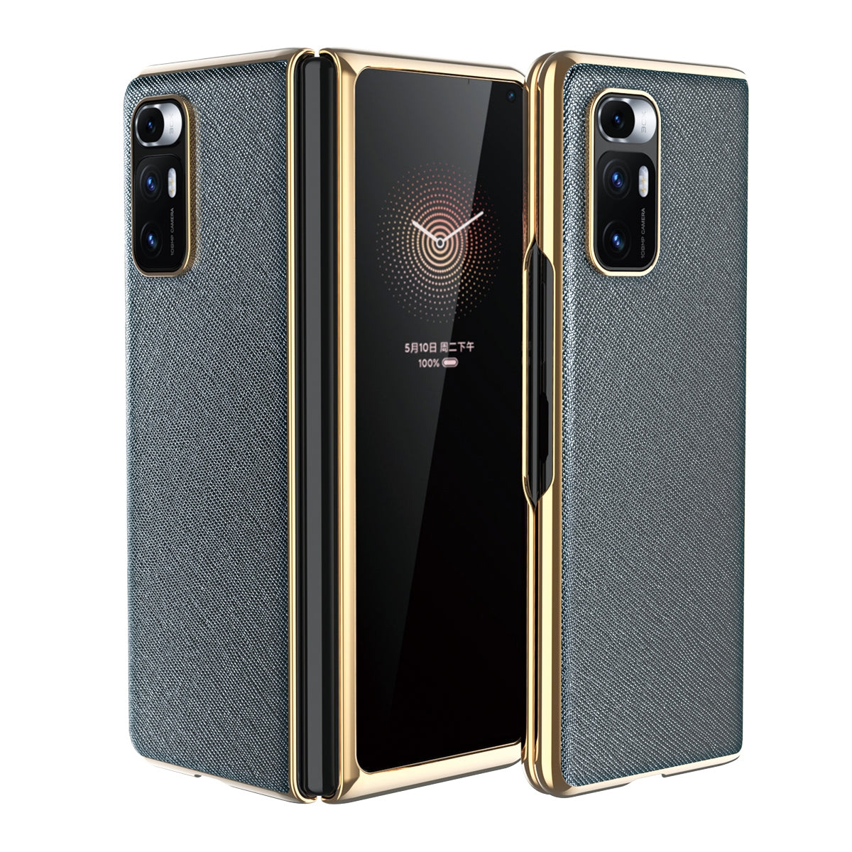 For Xiaomi Mi Mix Fold Electroplated Leather Texture Protective Case(Grey)