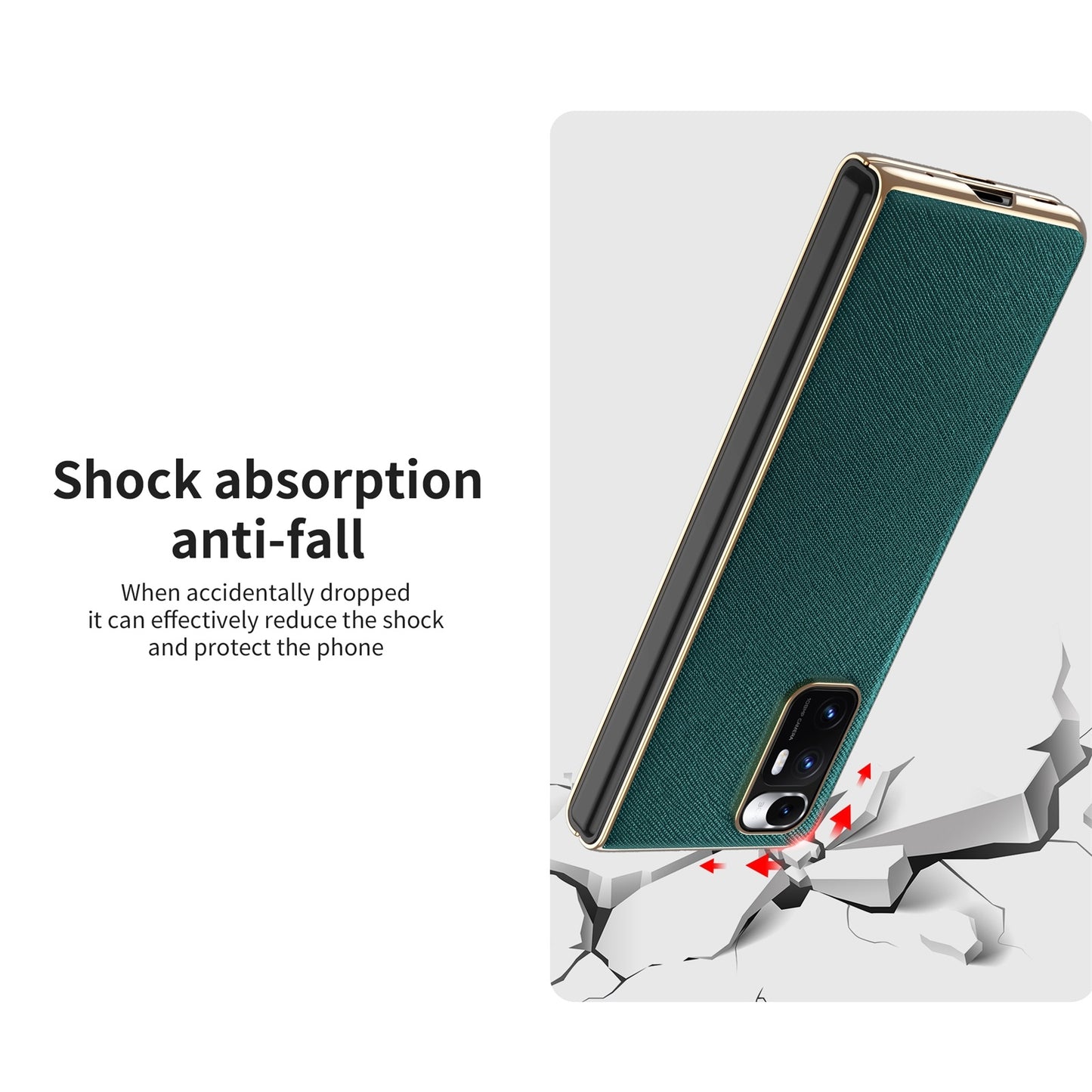 For Xiaomi Mi Mix Fold Electroplated Leather Texture Protective Case(Red)