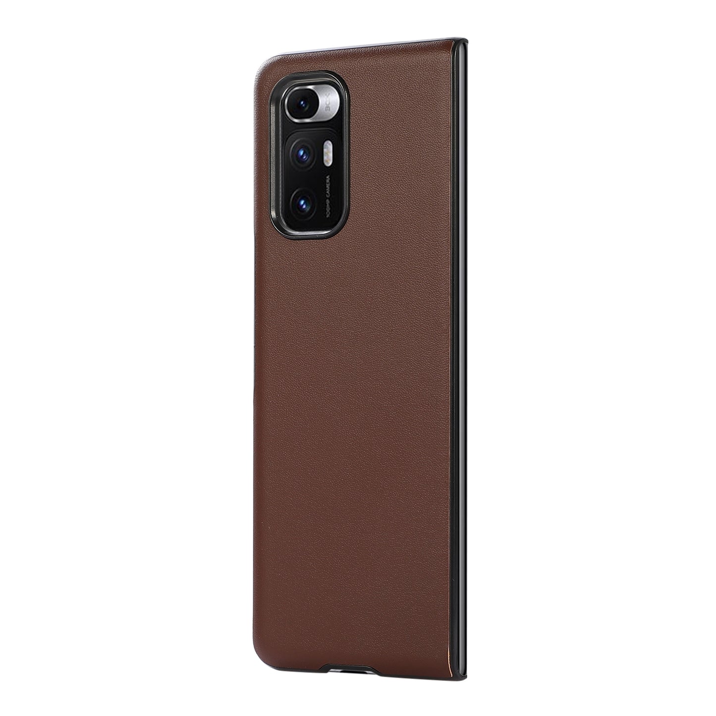 For Xiaomi Mi Mix Fold Genuine Leather Lambskin Texture Folding Protective Case(Brown)