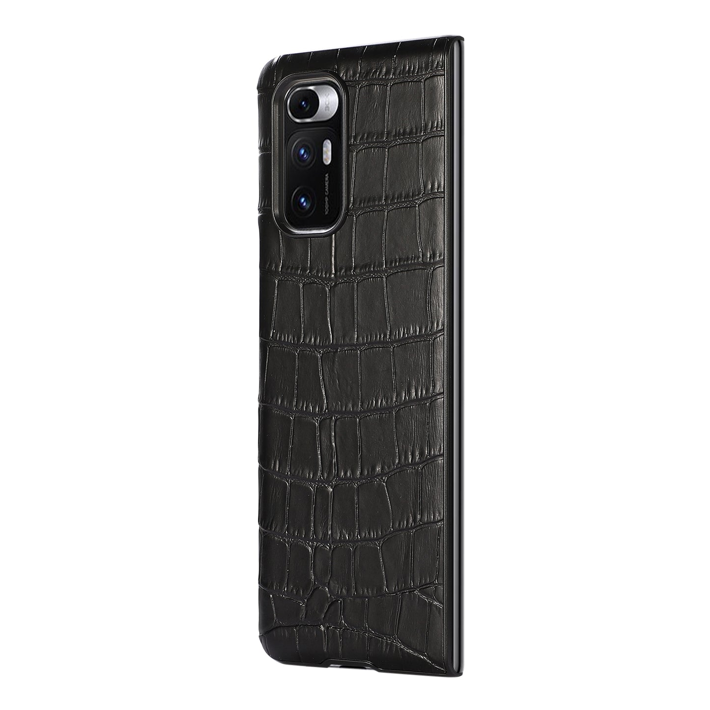 For Xiaomi Mi Mix Fold Crocodile Texture Leather Folding Protective Case(Black)