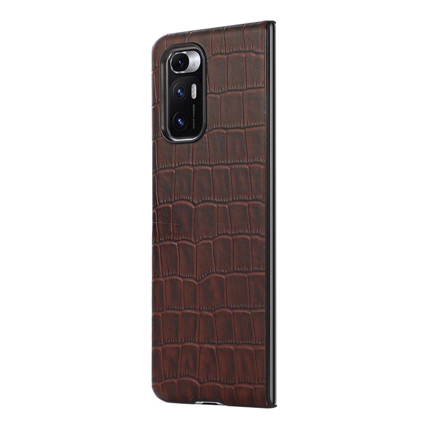 For Xiaomi Mi Mix Fold Crocodile Texture Leather Folding Protective Case(Brown)