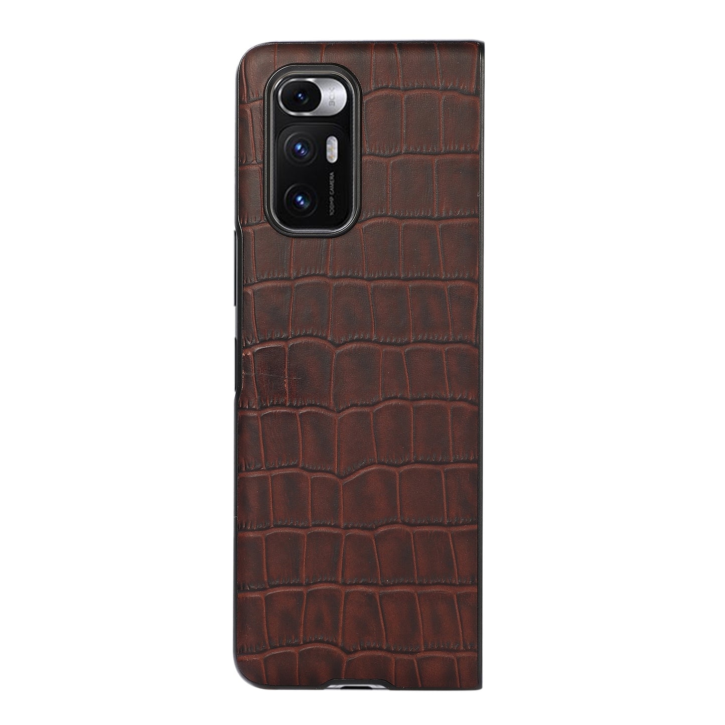 For Xiaomi Mi Mix Fold Crocodile Texture Leather Folding Protective Case(Brown)