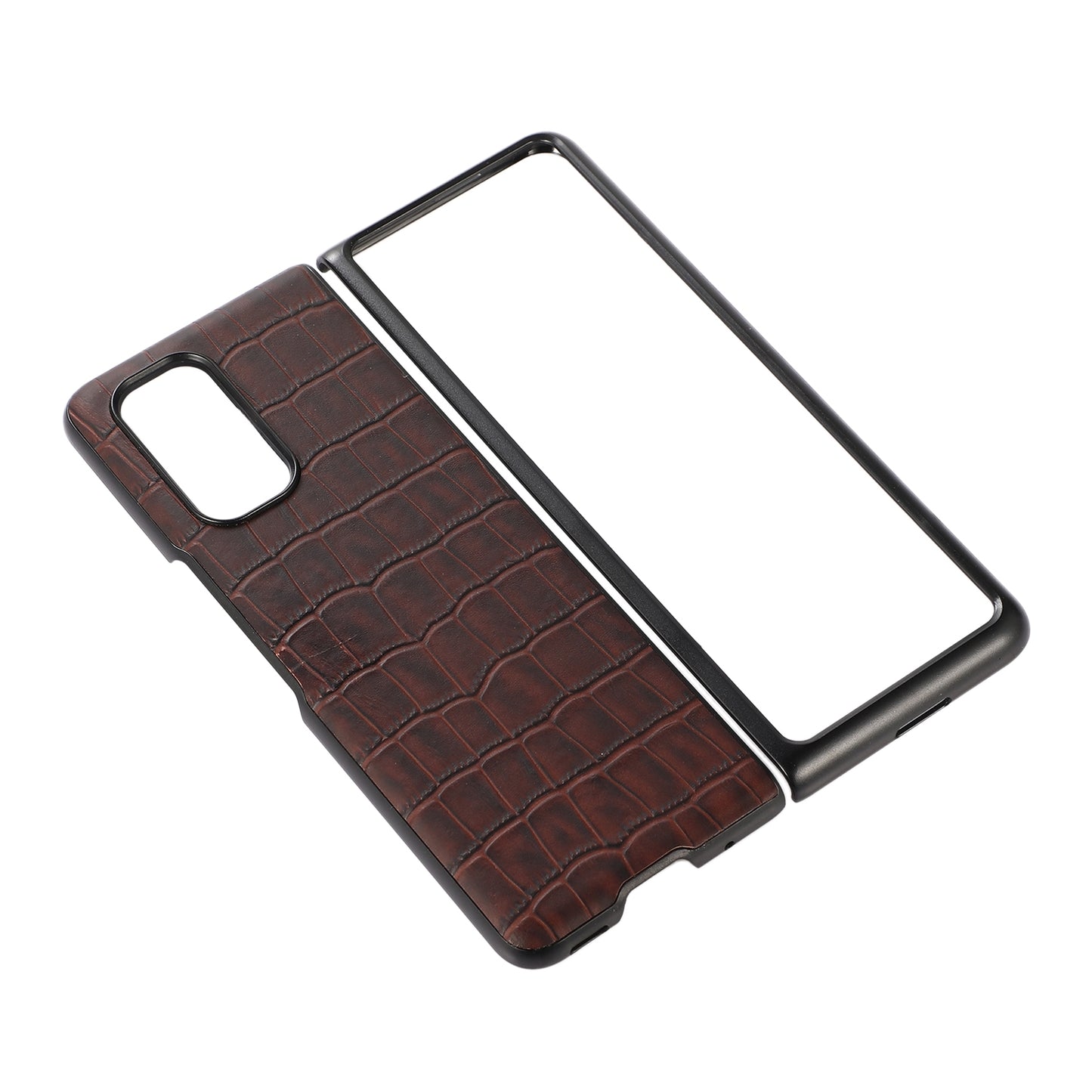 For Xiaomi Mi Mix Fold Crocodile Texture Leather Folding Protective Case(Brown)
