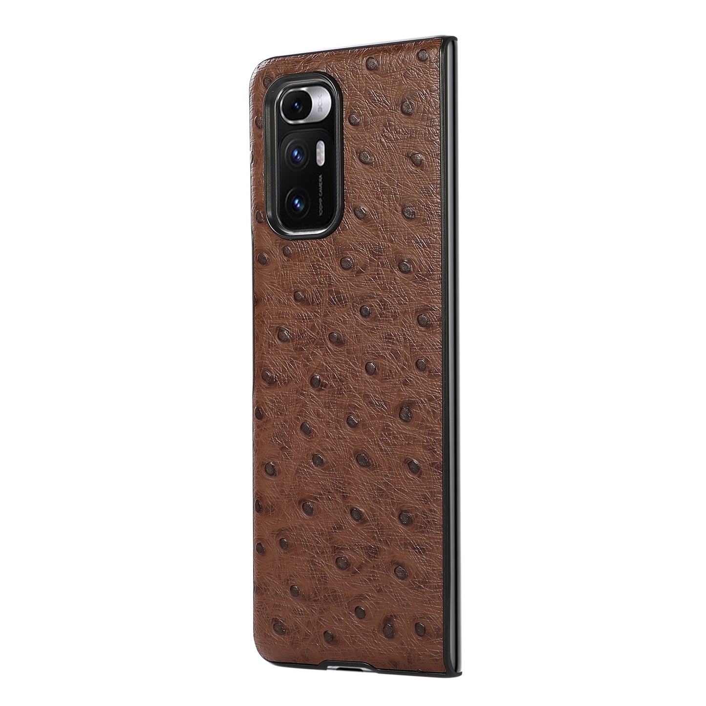 For Xiaomi Mi Mix Fold Ostrich Texture Leather Folding Protective Case(Brown)