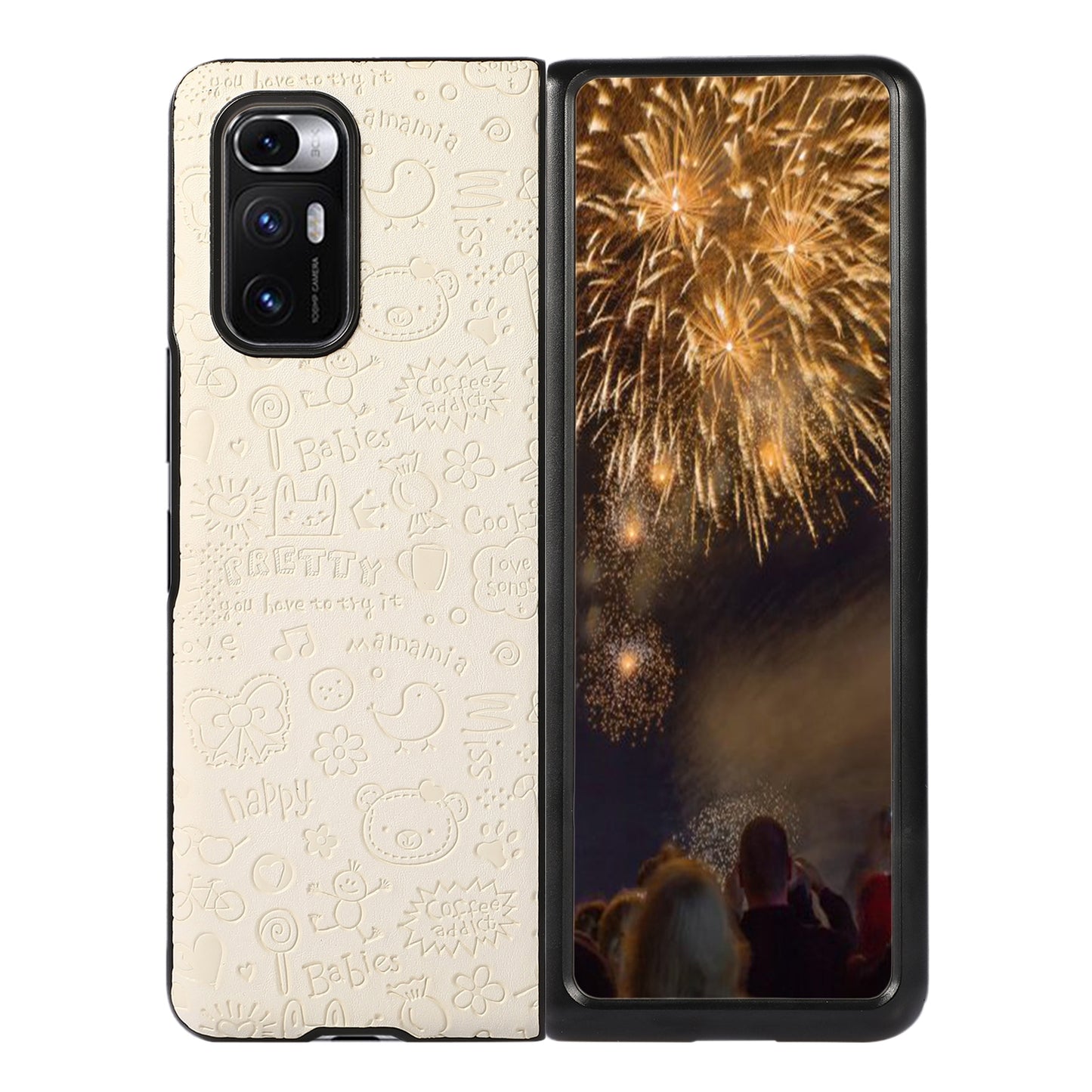 For Xiaomi Mi Mix Fold Shockproof Leather Protective Case(White)