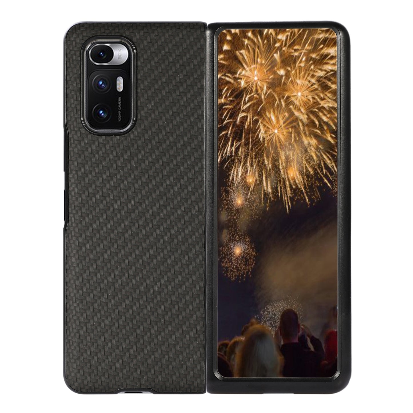 For Xiaomi Mi Mix Fold Carbon Fiber Leather Protective Case(Black)